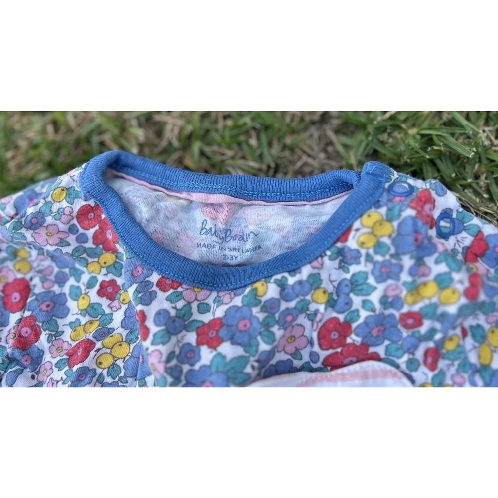 Baby Boden Girls Long Sleeve Floral Heart Patch Top 2-3Y 98cm Multicolor